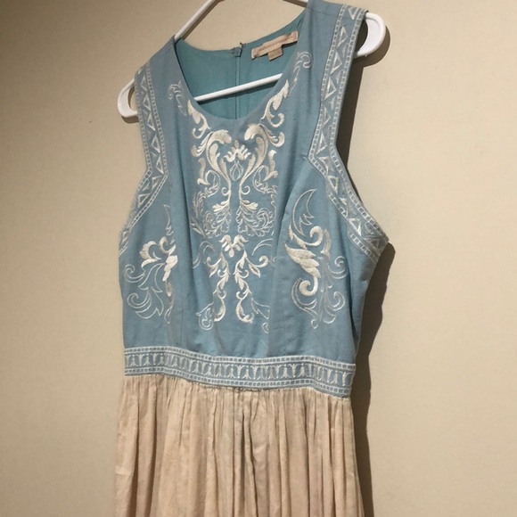 Beautiful long dress with a sky blue top - Picture 4 of 8